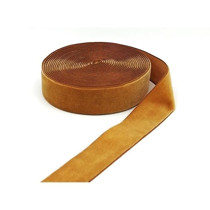 Ruban sangle décoratif - AnseTendance - 10m - Velours polyester - 25mm - Marron clair