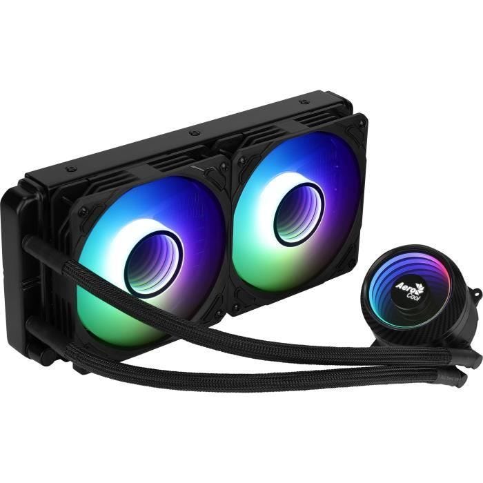AEROCOOL Mirage L240 ARGB Noir - Kit de refroidissement watercooling CPU 240mm - Kit LGA1700 inclus