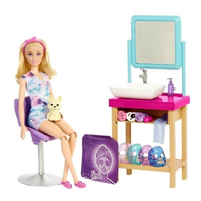 Barbie - Coffret masque de beaute - MATTEL - Blonde - 13 pièces - Pour enfant