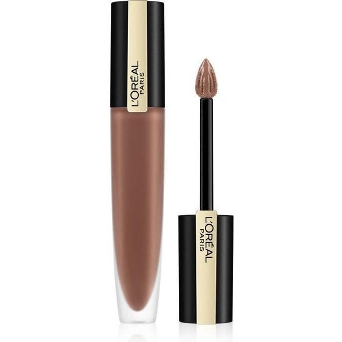 Rouge à Lèvres Liquide Mate - L'Oréal Paris - Rouge Signature - Teinte : I Stand, Cacao (117) - 7 ml