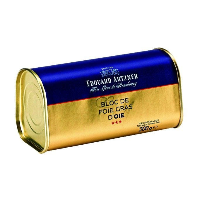 FOIE GRAS D'OIE, BLOC DE 200gr, ARTZNER