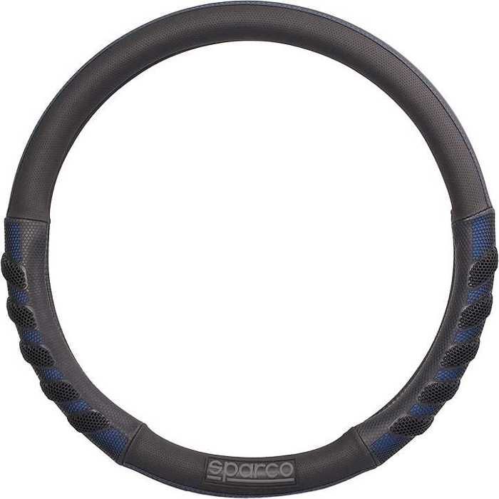 Couvre-volant grip noir / bleu SPARCO