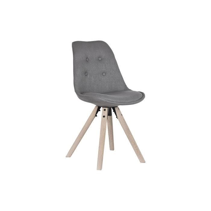 chaise de salle à manger polyester gris foncé chêne (48 x 44 x 84 cm)