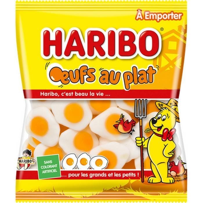 Oeufs au plat , HARIBO, 4 sachets 120gr= 480g