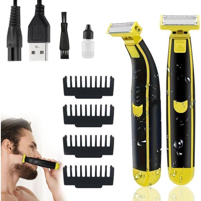 Rasoir Électrique - Non spécifié - Humide et Sec - Tête Lavable - Utilisation Corps - Noir