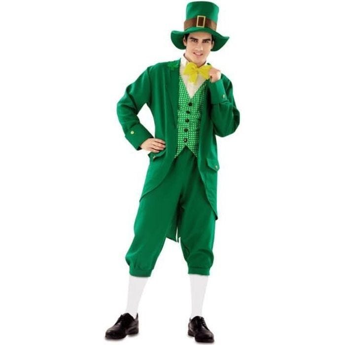 Déguisement Leprechaun Irlandais pour homme - Taille M-L - Polyester - Vert - Multicolore