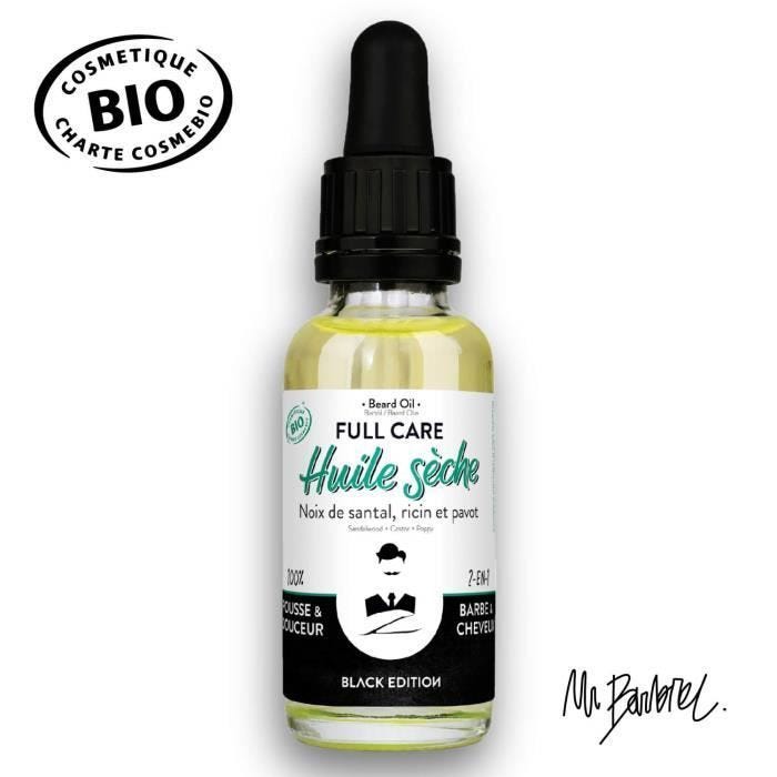 Huile à Barbe 2-en-1 Black Edition TONKA pour homme Monsieur BARBIER BIO et VEGAN 30mL