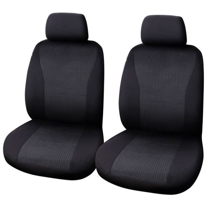 Carpoint ensemble de housse de siège Vienna uni polyester noir 4 pièces