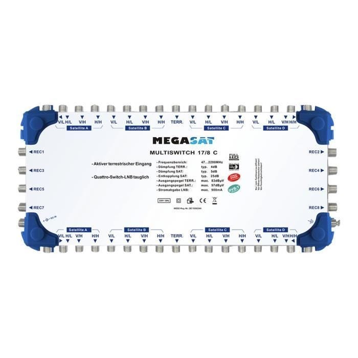 Megasat Multiswitch 17-8 C Commutateurs multiples de signal terrestre-satellite