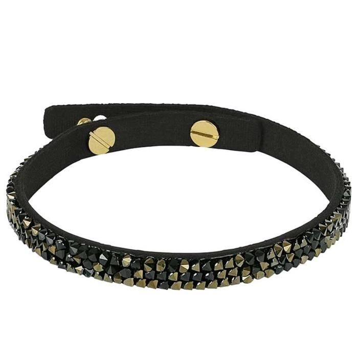 Bracelet femme ADORE LUXE 5375579. Noir. Doré. Autre fermoir. Cuir.