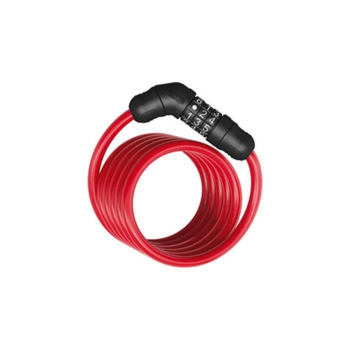 Antivol câble Abus star 4508C/150 - Rouge - Vélo loisir - Câble en acier tressé