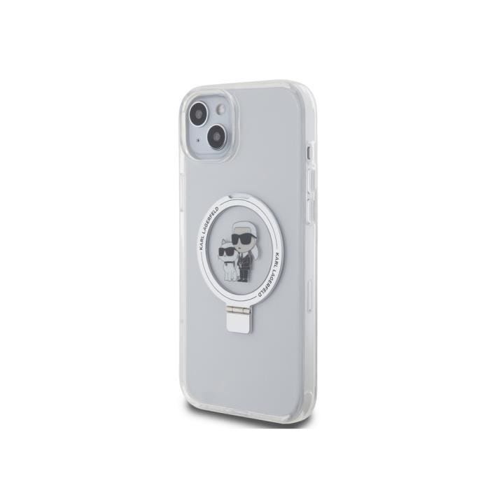 Coque de protection pour iPhone 15 Plus Karl Lagerfeld - TPU Ring Stand - Transparent