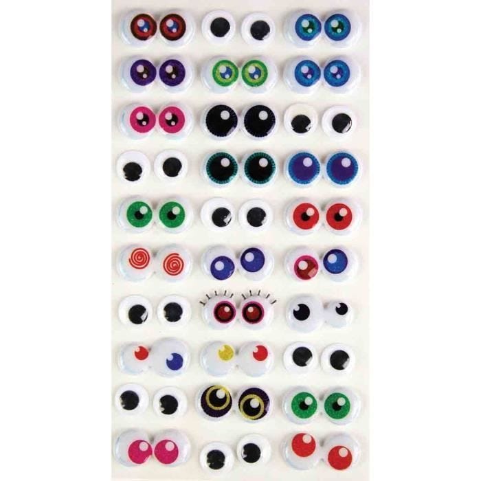 Yeux mobiles 3D adhésifs - MegaCrea - 1 cm - 30 paires - {couleur} - Qualité supérieure