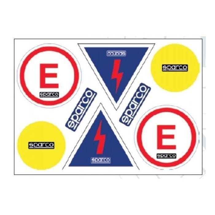 Autocollants - SPARCO - Kit de 8 stickers - Utilisation rallye - Approuvé par la FIA