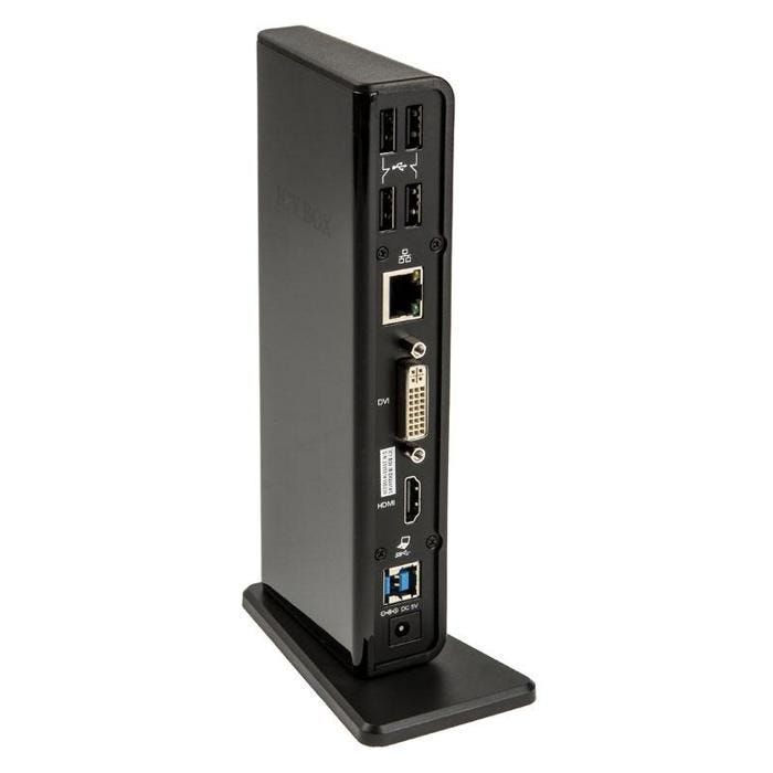 Station d'accueil USB/HDMI/DVI RJ45 - IBICO - ICY BOX - Noir - Gigabit Ethernet - Ports multiples