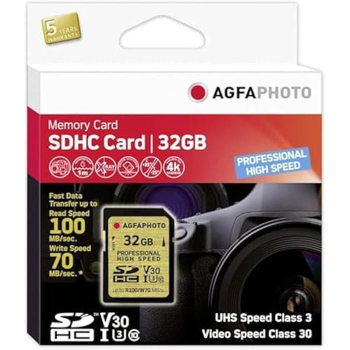 Carte SD - AGFAPHOTO - SDHC UHS I - 32 Go - Vitesse U3 - Vitesse V30