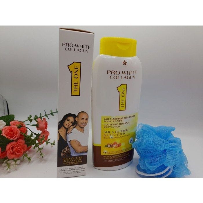 Lait Concentré et clarifiant, pro white collagen et beurre de karité, pas éclaircissant