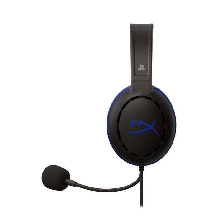 HyperX Cloud Chat Headset (PS4 licensed) Gaming Micro-casque supra-auriculaire filaire Mono noir/bleu volume réglable,