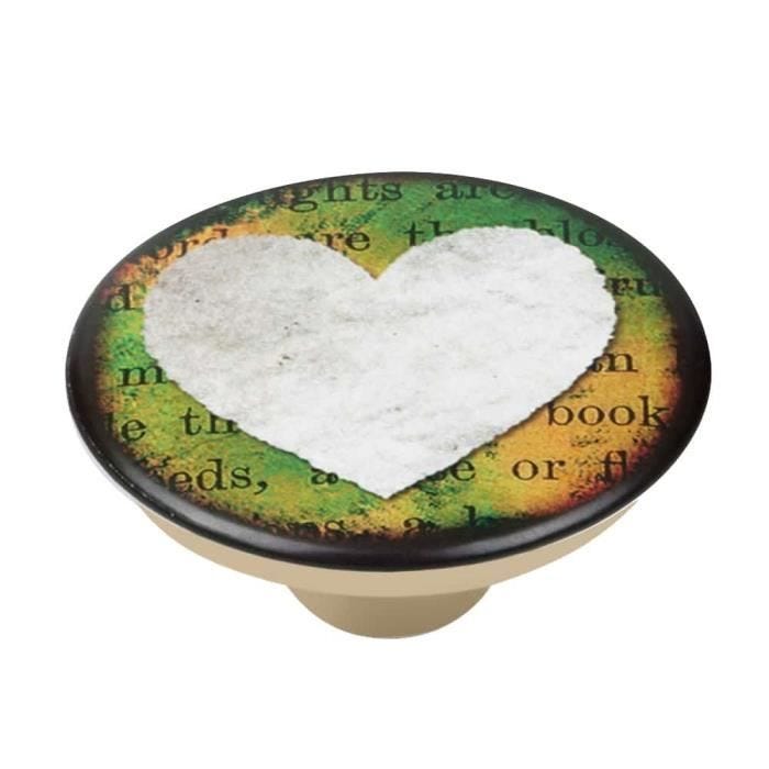 BOUTON 50MM ABS SÉRIGRAFIÉ COEUR 5, LOT DE 36