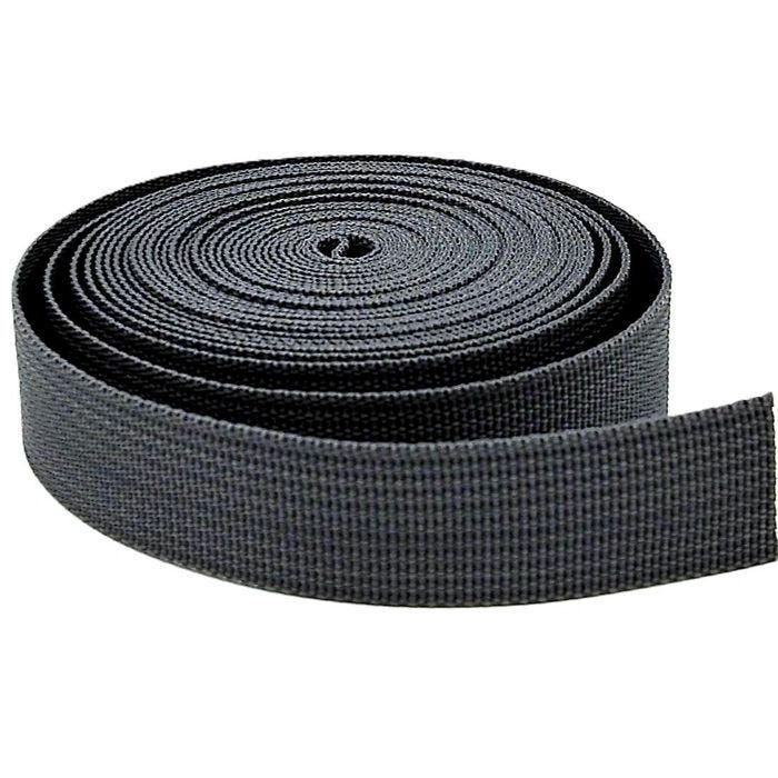 Sangle Polypropylène 25mm Anthracite pour Sacs à Dos Main Couture Anse Accessoires Lunch Bag rouleau de 10 mètres