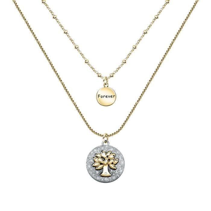 Collier - LA PETITE STORY - 232193 - Métal Bicolore - Jaune - Arbre de Vie