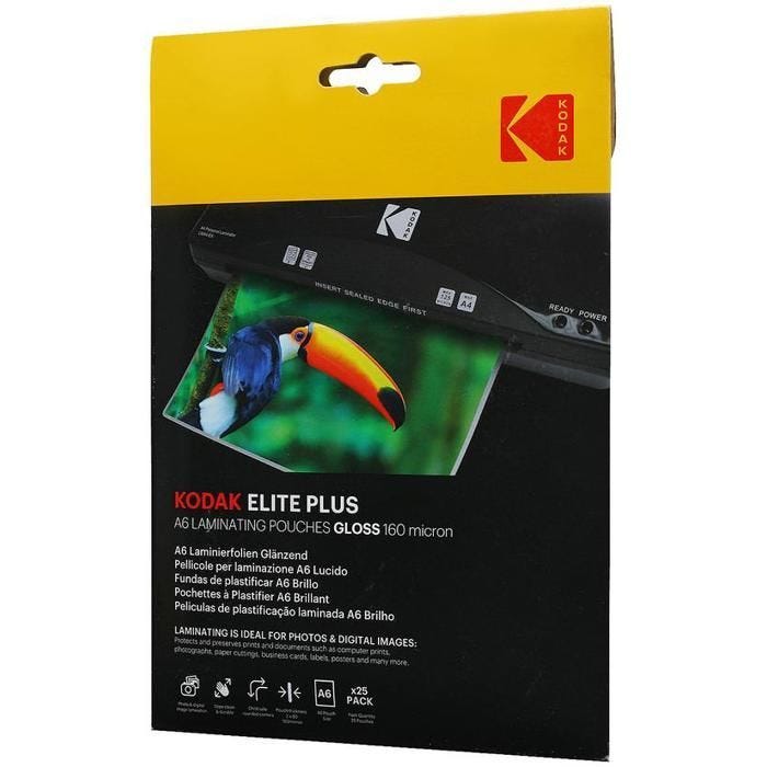 Papier d'impression - KODAK - Pochette de plastification A6 - 160 micron - Brillant - 25 unités