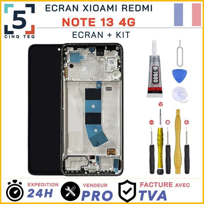 Ecran LCD Complet Remplacement Xiaomi Redmi Note 13 4G 23129RAA4G / 23124RA7EO