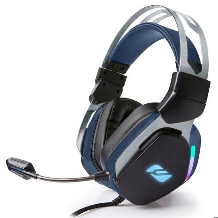 Casque gaming - Muse - Modèle avec micro - Son stéréo - Lumières LED désactivables - Câble tressé