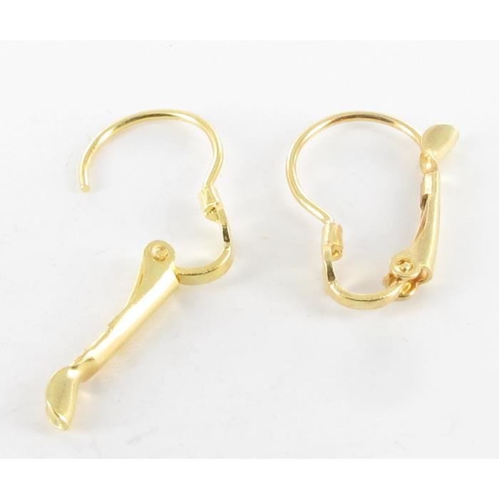 Boucles d'oreille dormeuses - MÉGACRÉA - Doré - Métal - Anti-allergie - Femme