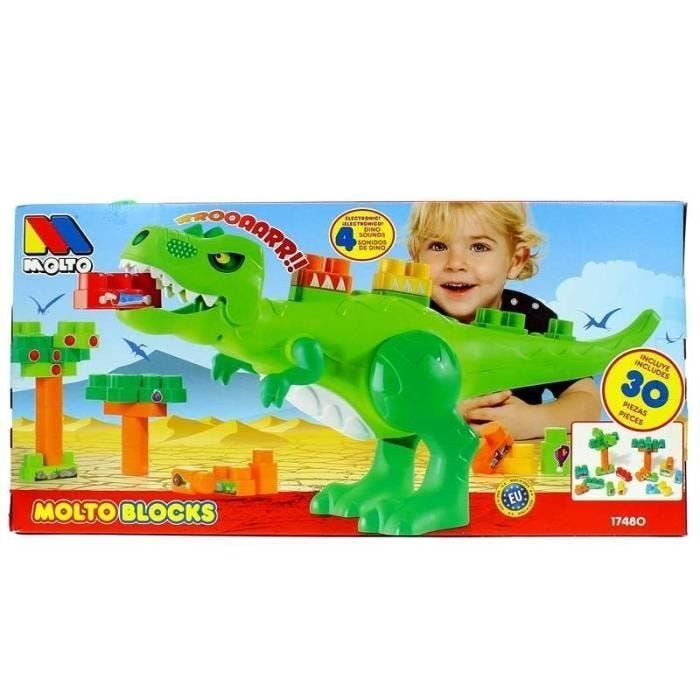 Jeu de construction - Molto - 122015 - Dinosaure - 30 blocs - Sons de dinosaures
