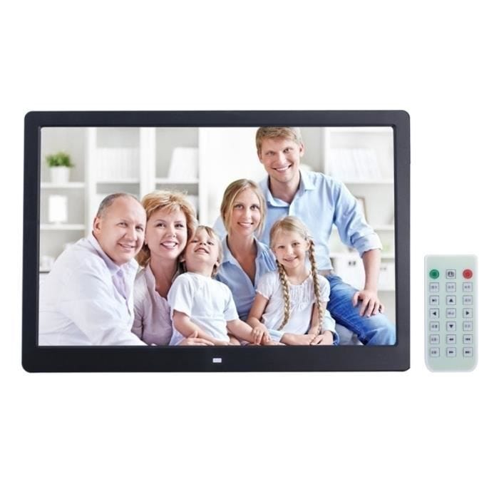 Cadre Photo Numérique LED Tft 15 Pouces Lecteur Vidéo MP3 Port Carte SD USB Noir YONIS