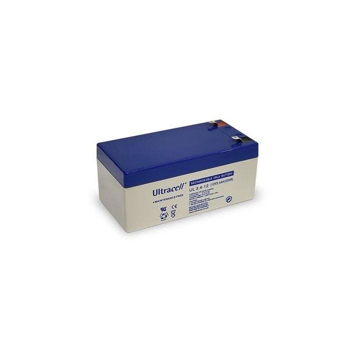 Alpexe® Batterie Plomb (UltraPile) 12 V 3,4 Ah (Faston 187 - 4,8mm) - AKKU 12-3,4 (UL3-4-12) Ultracell