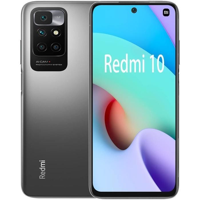 XIAOMI Redmi 10 4+128Go Gris Quatre caméras AI 50 MP Écran FHD+ 90 Hz MediaTek Helio G88 Batterie 5000 mAh (type) NFC MIUI 12.5