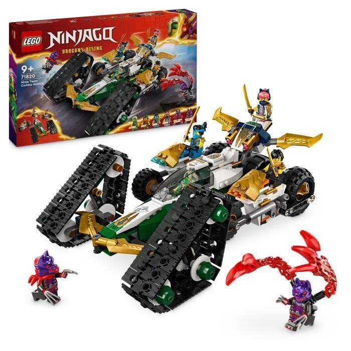 LEGO® NINJAGO® 71820 Le véhicule combiné de l’équipe des ninjas - Planeur, bolide ou motos