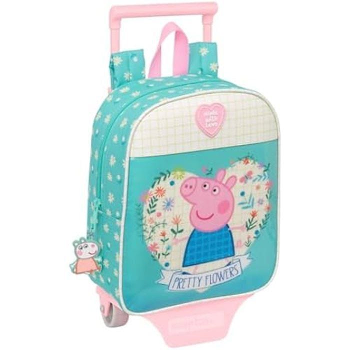 Sac à dos - SAFTA - PEPPA Pig Pretty Flowers - Rose - Trolley inclus - Confortable pour enfants