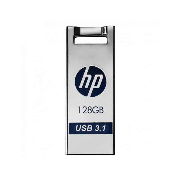 Clé USB 3.1 HP 128GB X795W METAL - Capacité de stockage 128 Go - Interface USB 3.0