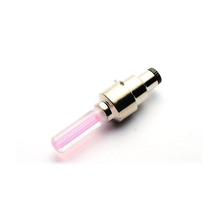 SHOP-STORY - LED BICYCLE WHEEL PINK : Lot de 2 Valves à LED pour Roues de Vélo Moto Voiture - Couleur Rose