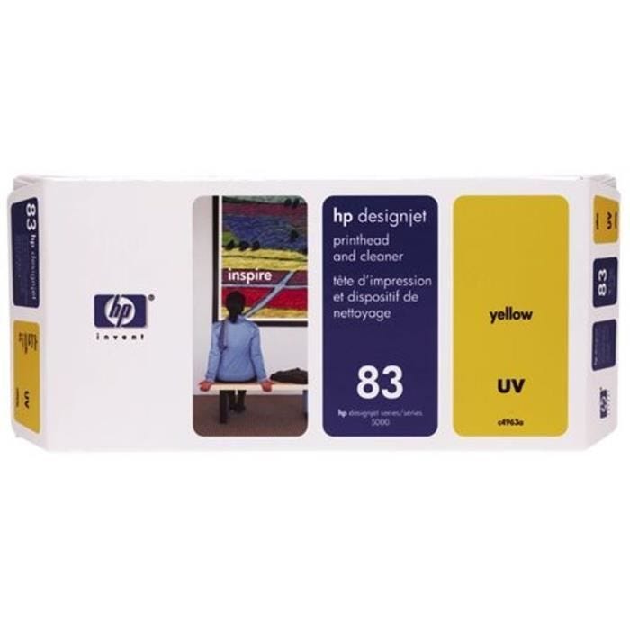 HP Tête d'impression 83 original + nettoyant - Capacité standard 680ml - MultiPack - Jaune