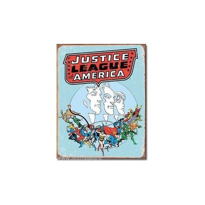 Plaque publicitaire - Comics 75 - Superman Batman Wonder Woman - Métal - 42x31cm