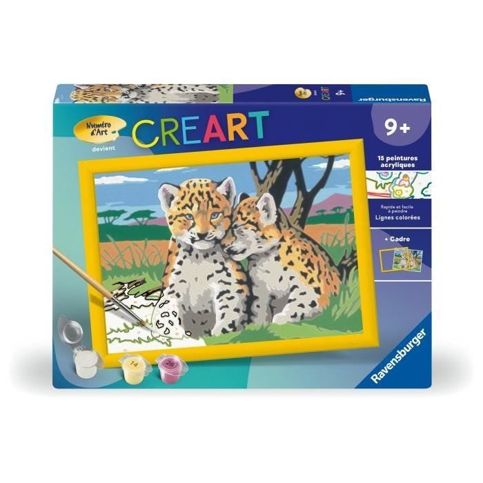 CreArt Kids 18x24cm Petits léopards, Kit de peinture par numéros Numéro d'Art, Dès 9 ans, 25832, Ravensburger