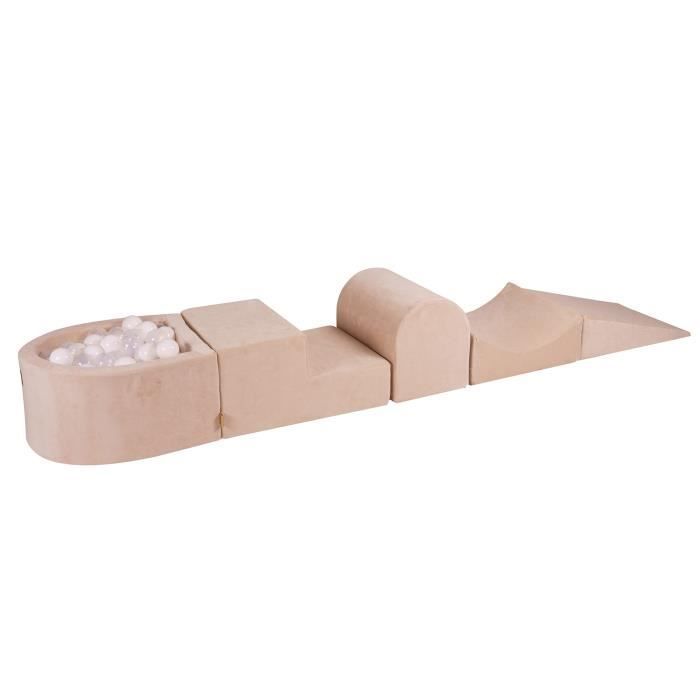 Aire de Jeux en Mousse - MeowBaby - ECRU - 4 éléments - Piscine à balles - 57x45x30cm