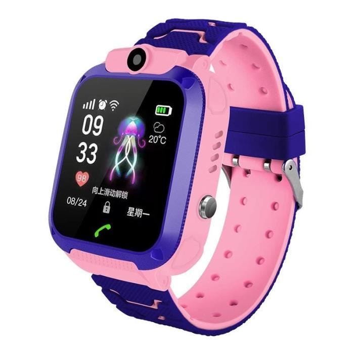 Montre Connectée Enfant IP67 Étanche Ecran Couleur 1.44 Pouces Avec Appel Bidirectionnel SOS Rose YONIS