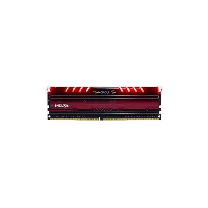Mémoire DDR4 Team Group Delta - 32 Go - 3000 MHz - Radiateur en aluminium - LED rouges