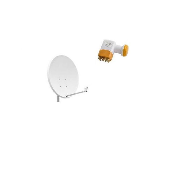 PACK PARABOLE SATELLITE ACIER 65 CM + LNB OCTO GOLDEN MEDIA 0,1DB COMPATIBLE CANAL HD ME