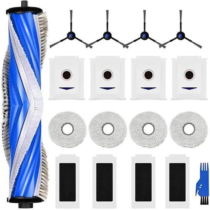 Pour Ecovacs X5 Omni/X5 Pro- 1 brosse principale, 4 brosses latérales, 4 filtres, 4 serpillières, 4 sacs à poussière, 1 outil NOVAGO