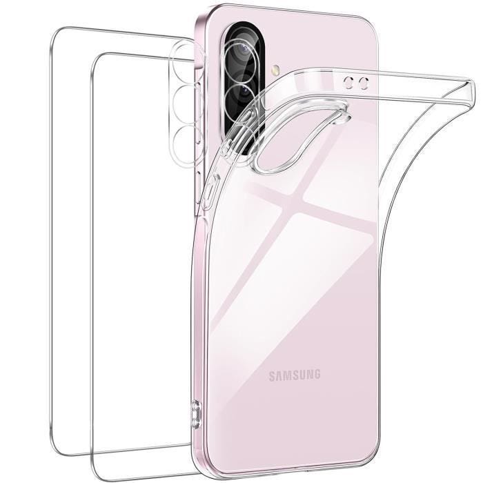Coque Silicone - Little Boutik - Galaxy A56 - Transparente - Souple - Verres Trempés X2