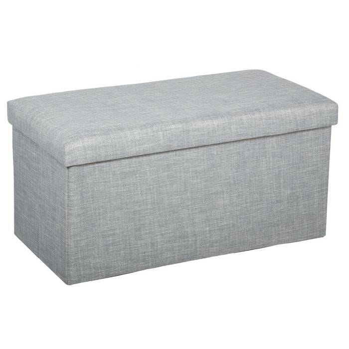 Pouf pliant double "Tomaz" gris clair - Gris clair - Atmosphera createur d'interieur
