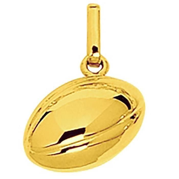 Pendentif - BRILLAXIS - Ballon de rugby - Or jaune 18 carats - 750/1000 - Femme