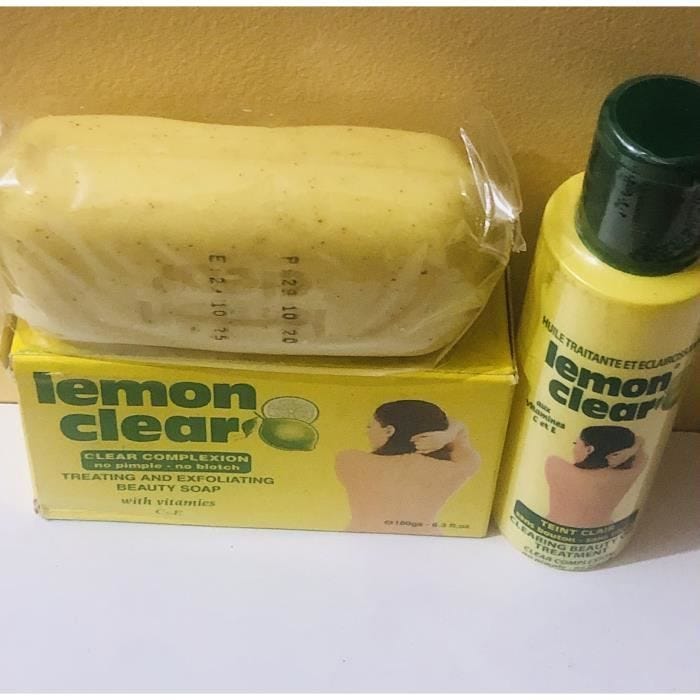 Huile Savon LEMON CLEAR Éclaircissant Correcteur de tâches UNIFIE LA PEAU GENOUX PIEDS ARTICULATIONS COU LEMON CLEAR