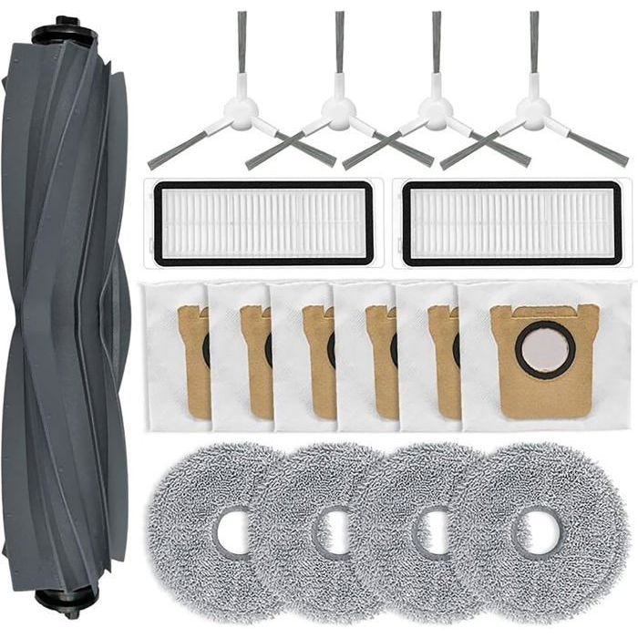 Pour Dreame L20 Ultra-Kit complet 1 brosse principale, 4 brosses latérales, 2 filtres, 4 serpillières, 6 sacs à poussière NOVAGO